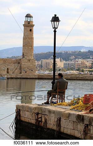 Stock Image - Greece, Crete, Rethymno, the port. Fotosearch