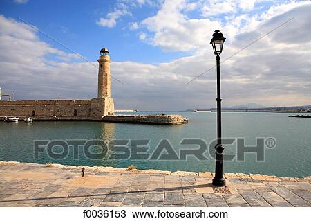 Greece, Crete, Rethymno, the port View Large Photo Image Stock Image - Greece, Crete, Rethymno, the port. Fotosearch