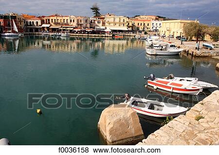 Stock Photo - Greece, Crete, Rethymno, the port. Fotosearch