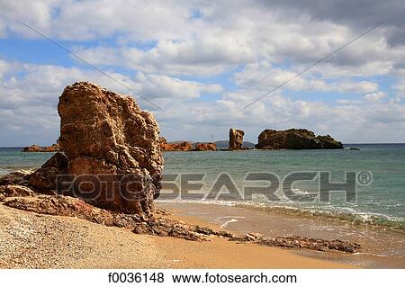 Greece, Crete, Vai beach View Large Photo Image Stock Photo - Greece, Crete, Vai beach. Fotosearch