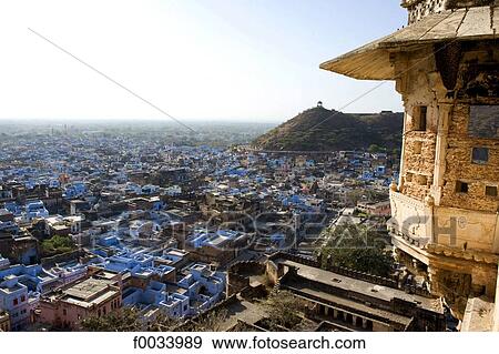 Stock Photo - India, Rajasthan, view of Bundi from the palace. Fotosearch
