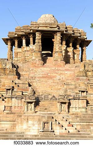 Stock Image - India, state of Gujerat, Modhera, temple of Surya. Fotosearch
