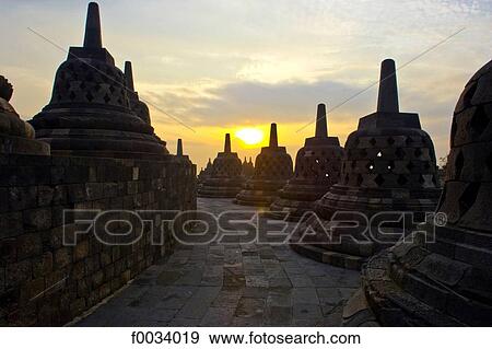 Indonesia, Java, Borobudur temple, stupas View Large Photo Image Stock Photo - Indonesia, Java, Borobudur temple, stupas. Fotosearch