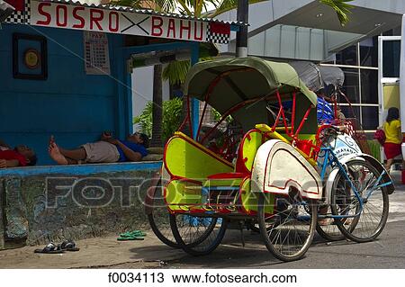 Indonesia, Java, Yogyakarta, rickshaw View Large Photo Image Stock Image - Indonesia, Java, Yogyakarta, rickshaw. Fotosearch