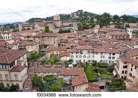 Italy, Lombardy, Bergamo, general view View Large Photo Image Stock Photograph - Italy, Lombardy, Bergamo, general view. Fotosearch