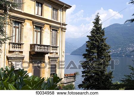 Italy, Lombardy, Como, villa View Large Photo Image Stock Photo - Italy, Lombardy, Como, villa. Fotosearch