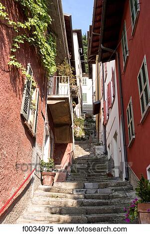 Stock Photography - Italy, Lombardy, lake Como, Varenna, street. Fotosearch