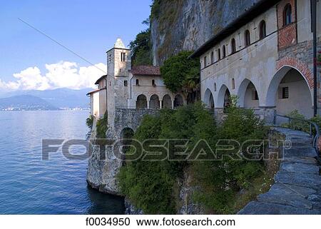 Stock Image - Italy, Lombardy, lake Maggiore, St catherine's monastery. Fotosearch
