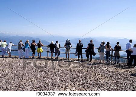 Stock Photo - Italy, Piedmont, lake Maggiore, tourists. Fotosearch