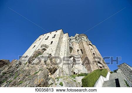 Stock Image - Italy, Piedmont, mount Pirchiriano, sacra di San Michele. Fotosearch