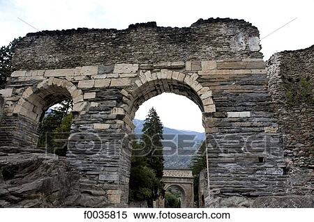Stock Photography - Italy, Piedmont, Susa, roman aqueduct. Fotosearch