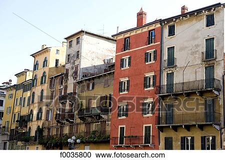 Stock Image - Italy, Verona, piazza delle erbe. Fotosearch