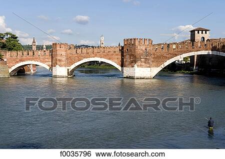 Italy, Verona, ponte Scaligero View Large Photo Image Stock Photograph - Italy, Verona, ponte Scaligero. Fotosearch