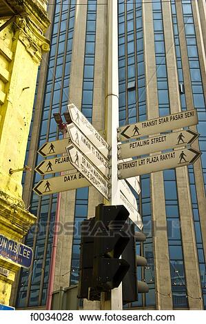 Malaysia, Kuala Lumpur, road signs View Large Photo Image Stock Photo - Malaysia, Kuala Lumpur, road signs. Fotosearch