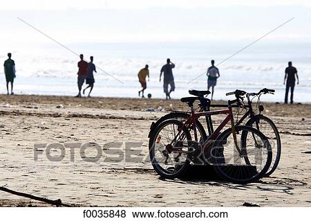 Morocco, Agadir, football players on the beach View Large Photo Image Stock Photo - Morocco, Agadir, football players on the beach. Fotosearch