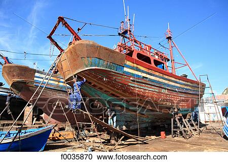 Morocco, Agadir, the port, boats under construction View Large Photo Image Stock Image - Morocco, Agadir, the port, boats under construction. Fotosearch