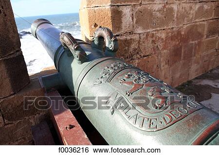Stock Photograph - Morocco, Essaouira, cannon. Fotosearch