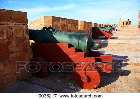 Stock Photo - Morocco, Essaouira, cannons. Fotosearch