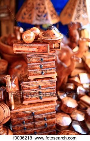 Stock Photo - Morocco, Essaouira, the souk, marquetry. Fotosearch