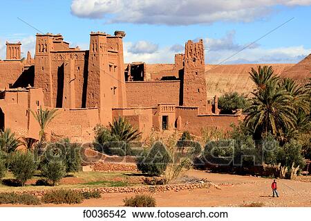 Stock Image - Morocco, High Atlas, near Ourzazate, Ait-Ben-Haddou. Fotosearch