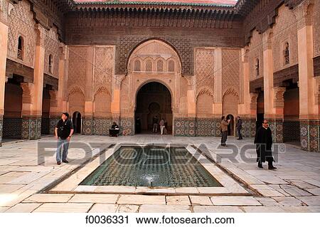 Morocco, Marrakech, Ben Youssef madrasa View Large Photo Image Stock Image - Morocco, Marrakech, Ben Youssef madrasa. Fotosearch