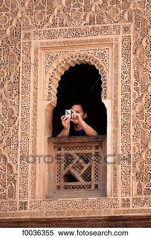 Morocco, Marrakech, Ben Youssef madrasa View Large Photo Image Stock Photography - Morocco, Marrakech, Ben Youssef madrasa. Fotosearch