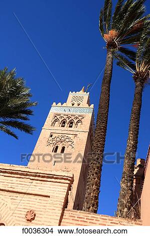 Picture - Morocco, Marrakech, Koutoubia mosque. Fotosearch