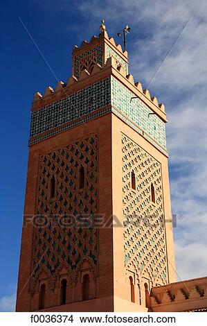 Picture - Morocco, Marrakech, Koutoubia mosque. Fotosearch