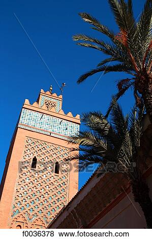 Stock Photo - Morocco, Marrakech, Koutoubia mosque. Fotosearch