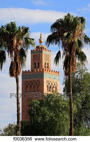 Stock Photograph - Morocco, Marrakech, Koutoubia mosque. Fotosearch