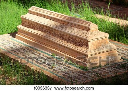Stock Photo - Morocco, Marrakech, saadian tombs. Fotosearch