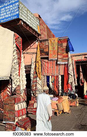 Morocco, Marrakech, souk, carpets View Large Photo Image Stock Image - Morocco, Marrakech, souk, carpets. Fotosearch