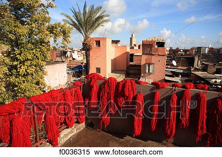 Stock Photography - Morocco, Marrakech, souk, dry cleaners. Fotosearch