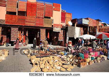 Morocco, Marrakech, souk, seller of carpets and souvenirs View Large Photo Image Stock Image - Morocco, Marrakech, souk, seller of carpets and souvenirs. Fotosearch