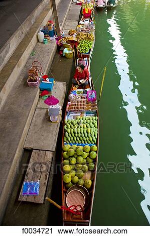 Thailand, Bangkok, Damnoen Saduak, floating market View Large Photo Image Stock Image - Thailand, Bangkok, Damnoen Saduak, floating market. Fotosearch