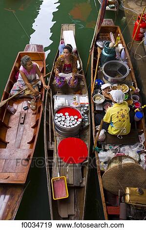 Thailand, Bangkok, Damnoen Saduak, floating market View Large Photo Image Stock Photo - Thailand, Bangkok, Damnoen Saduak, floating market. Fotosearch