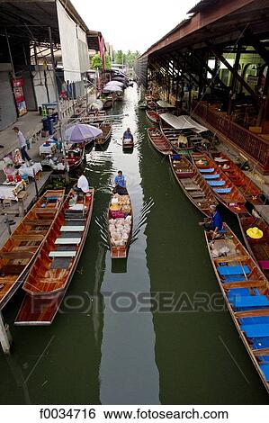 Thailand, Bangkok, Damnoen Saduak, floating market View Large Photo Image Stock Photograph - Thailand, Bangkok, Damnoen Saduak, floating market. Fotosearch
