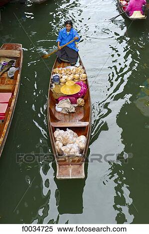 Thailand, Bangkok, Damnoen Saduak, floating market View Large Photo Image Stock Photography - Thailand, Bangkok, Damnoen Saduak, floating market. Fotosearch