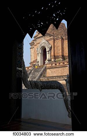 Thailand, Chiang Mai, Wat Chedi Luang temple View Large Photo Image Stock Image - Thailand, Chiang Mai, Wat Chedi Luang temple. Fotosearch