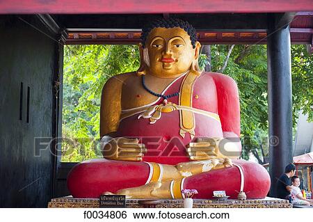Thailand, Chiang Mai, Wat Chedi Luang temple, Buddha View Large Photo Image Stock Photograph - Thailand, Chiang Mai, Wat Chedi Luang temple, Buddha. Fotosearch