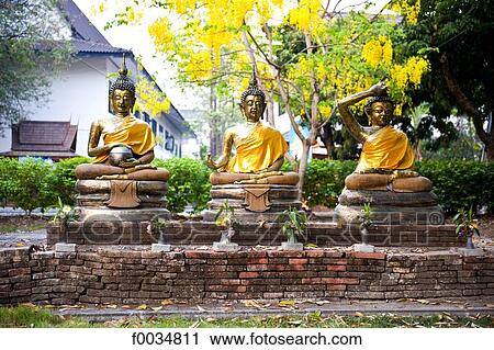 Thailand, Chiang Mai, Wat Jet Yot temple, statues View Large Photo Image Stock Image - Thailand, Chiang Mai, Wat Jet Yot temple, statues. Fotosearch