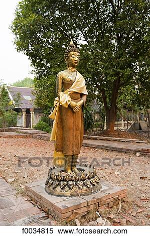 Stock Photography - Thailand, Chiang Mai, Wat Jet Yot temple, statue. Fotosearch