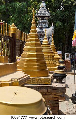 Thailand, Chiang Mai, Wat Lok Moli temple View Large Photo Image Stock Photo - Thailand, Chiang Mai, Wat Lok Moli temple. Fotosearch
