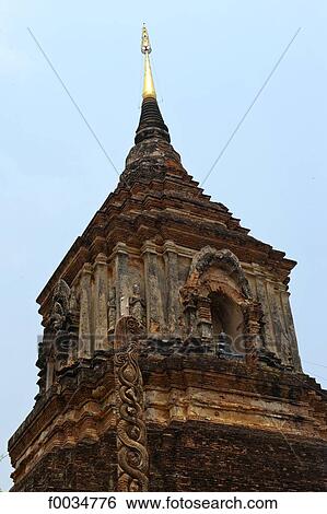 Thailand, Chiang Mai, Wat Lok Moli temple View Large Photo Image Stock Photograph - Thailand, Chiang Mai, Wat Lok Moli temple. Fotosearch