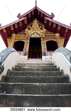 Thailand, Chiang Mai, Wat Phra Singh temple View Large Photo Image Stock Image - Thailand, Chiang Mai, Wat Phra Singh temple. Fotosearch