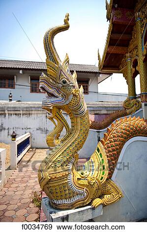Thailand, Chiang Mai, Wat Phra Singh temple View Large Photo Image Stock Photo - Thailand, Chiang Mai, Wat Phra Singh temple. Fotosearch