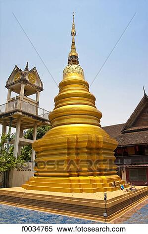Thailand, Chiang Mai, Wat Phra Singh temple View Large Photo Image Stock Photography - Thailand, Chiang Mai, Wat Phra Singh temple. Fotosearch