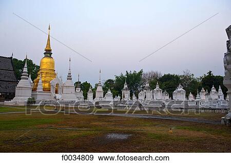 Thailand, Chiang Mai, Wat Suan Dok temple View Large Photo Image Stock Photo - Thailand, Chiang Mai, Wat Suan Dok temple. Fotosearch
