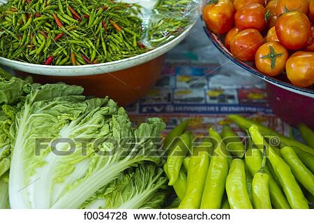 Thailand, in the direction of Bangkok, Maeklong station, in the market, vegetables View Large Photo Image Stock Photo - Thailand, in the direction of Bangkok, Maeklong station, in the market, vegetables. Fotosearch