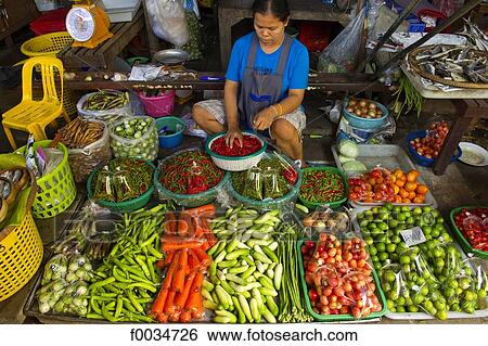 Thailand, in the direction of Bangkok, Maeklong station, in the market, vegetables View Large Photo Image Stock Photograph - Thailand, in the direction of Bangkok, Maeklong station, in the market, vegetables. Fotosearch